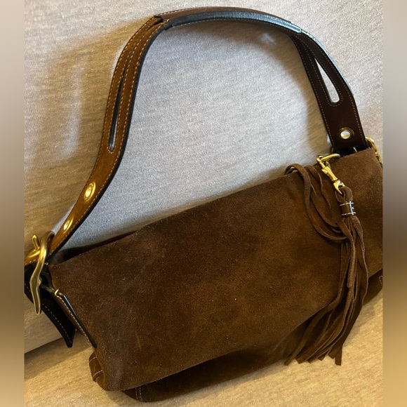 Vintage Coach brown suede shoulder bag - Picture 8 of 11